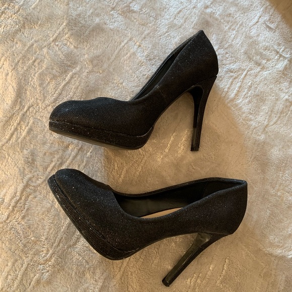 Sparkly Le Chateau  blueish black heels - Picture 4 of 7